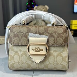 MORGAN SQUARE CROSSBODY IN BLOCKED SIGNATURE CANVAS.